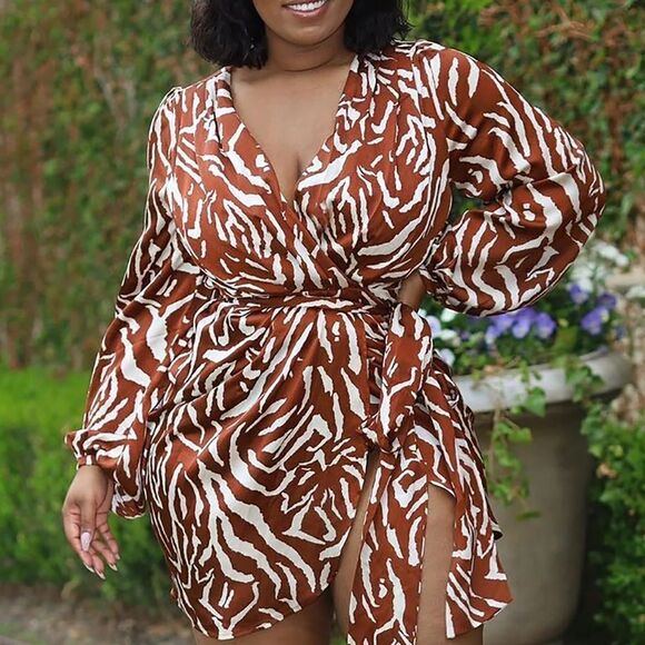 NWT Fashion Nova Dress - Brown  - Size 1X - Picture 4 of 6